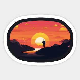 "Golden Hour Victory: A Portrait of Overcoming Adversity" Sticker